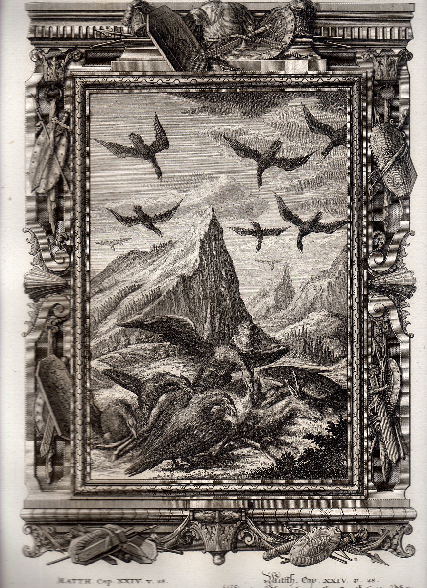 全国宅配無料 1732年 ショイヒツァー 神聖自然学 銅版画 Tab.695 新約 